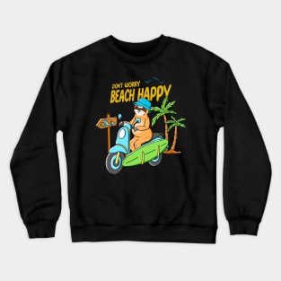 Sloth Happy Beach Crewneck Sweatshirt